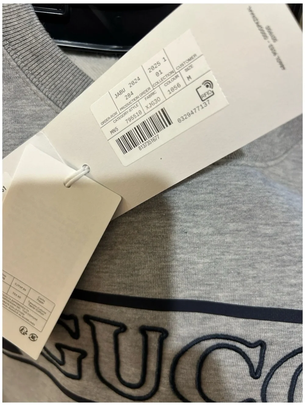 Gucci jersey cotton sweatshirt prominent retro style embroidery medium